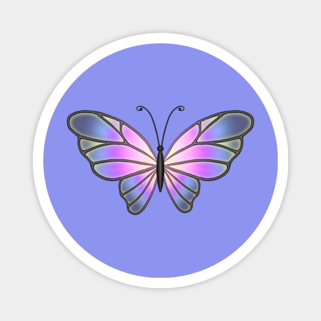 Butterflies Purple Magnet by Samr Shop